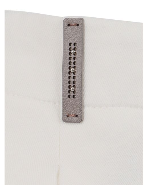 Peserico White Pleated Straight Leg Trousers