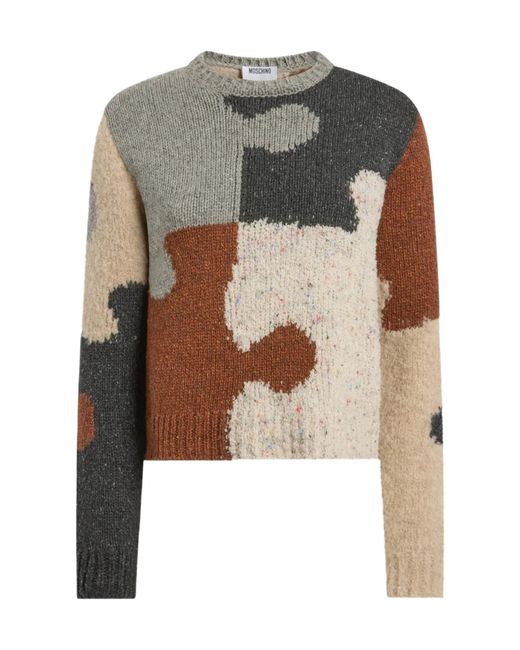 Moschino Multicolor Long-Sleeve Knit Sweater