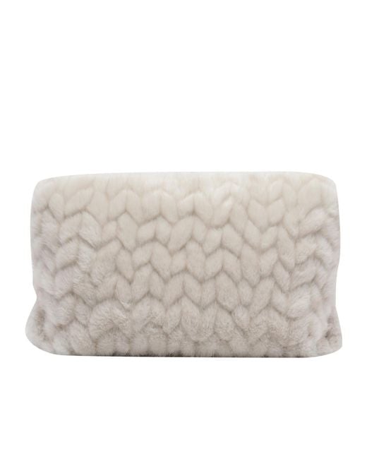 Liu Jo Gray Faux Fur Clutch Bag