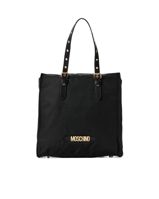 Moschino Black Nylon Tote Bag