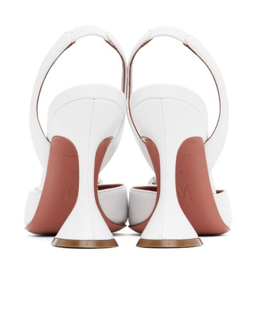 AMINA MUADDI White High-Heeled Shoes With Pointed Heels