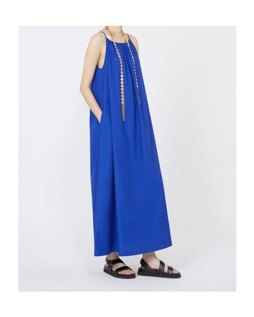 Max Mara Blue Cotton Poplin Dress
