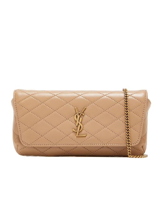Saint Laurent Natural Gaby Chain Phone Holder