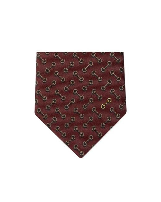 Gucci Brown Horsebit Detailed Tie for men
