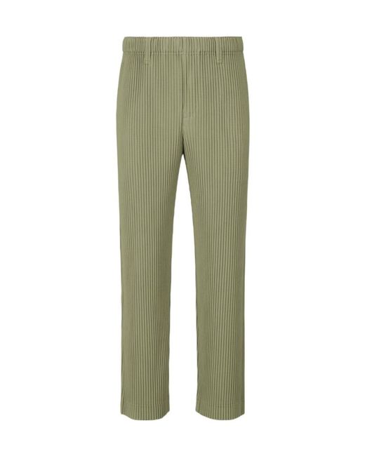 Homme Plissé Issey Miyake Green Pleated Trousers for men