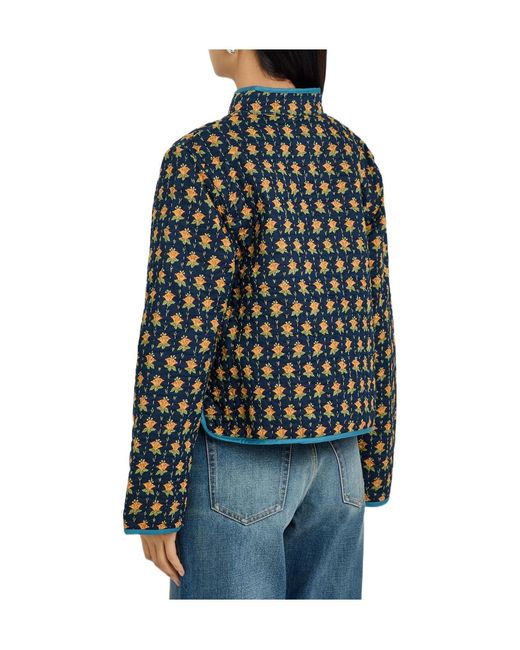 Polo Ralph Lauren Green Quilted Floral-Print Cotton Jacket
