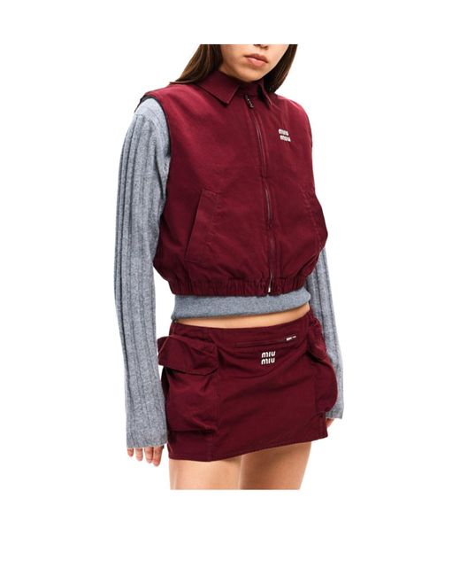 Miu Miu Collared Sleeveless Vest