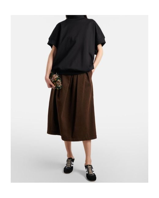 Dries Van Noten Black 65 Leather-Trimmed Suede Mules
