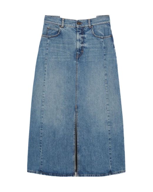 Weekend by Maxmara Blue Belt-Loop Skirt