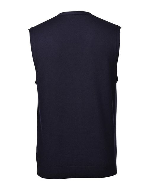 Gran Sasso Blue V-Neck Knitted Vest for men