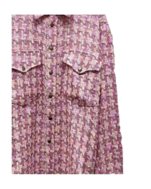 Faith Connexion Purple Tweed Button-Down Casual Jacket