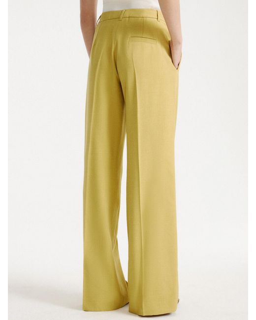 Marella Yellow Pleated Casual Trousers