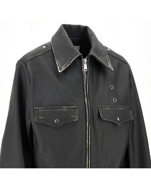Coperni Black Long-Sleeved One-Piece Leather Jacket