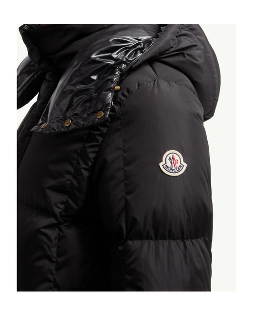 Moncler Black Logo Patch Quilted Hooded Jacket