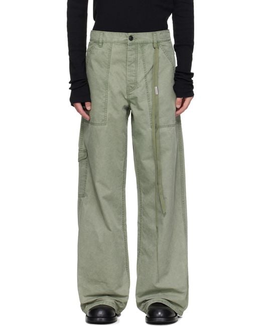 Ann Demeulemeester Gray Cargo Cotton Trousers for men