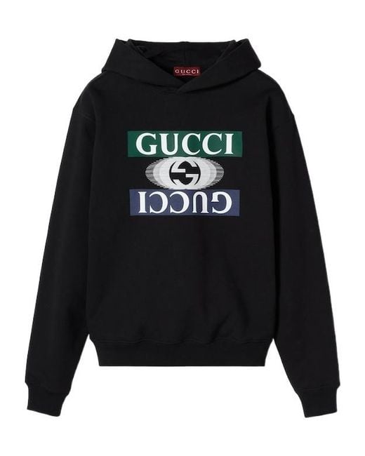 Gucci Black Jersey Hooded Sweatshirt for men