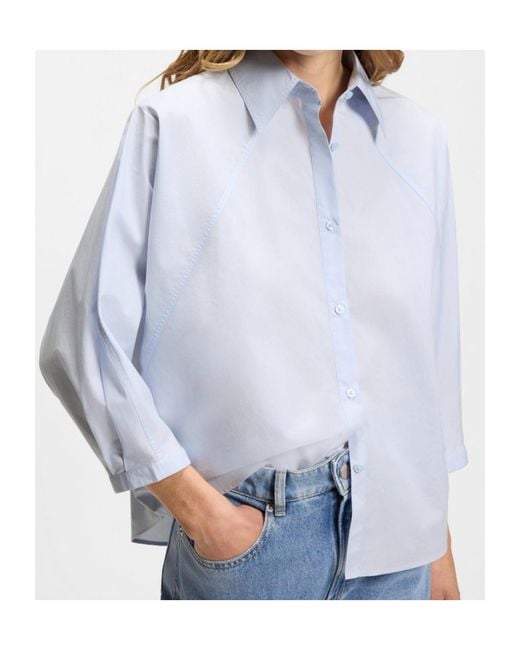 Boss White Relaxed-Fit Blouse