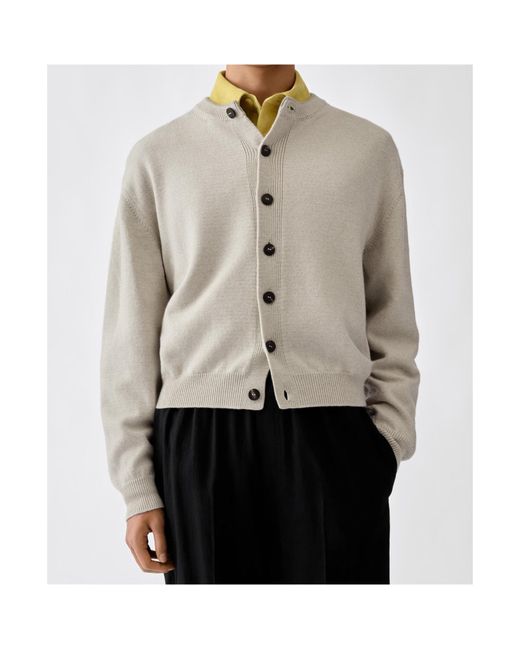 Jacquemus White Long-Sleeve Knit Cardigan for men