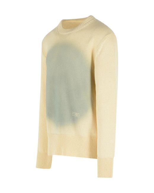 MM6 by Maison Margiela Yellow Numeric Printed Crewneck Jumper for men
