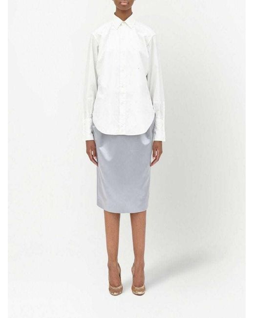 Maison Margiela White Long-Sleeved Buttoned Shirt