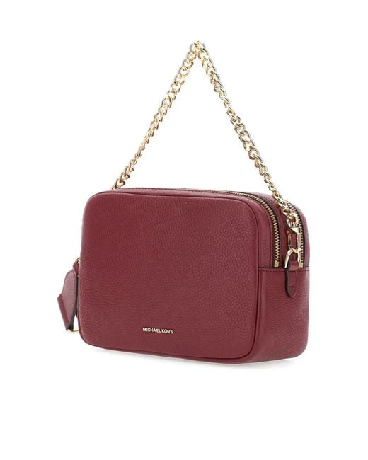 Michael Kors Red Michael Bryant Medium Camera Bag