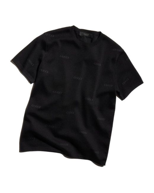 Gucci Black Jacquard T-Shirt for men