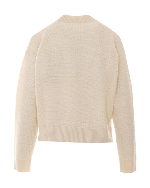 Fabiana Filippi Natural Zip-Up Waffle-Knit Cardigan