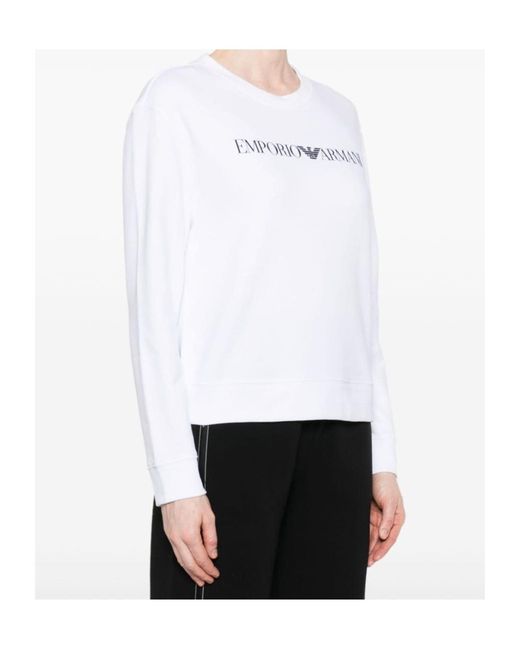 Emporio Armani White Long-Sleeved Sweatshirt