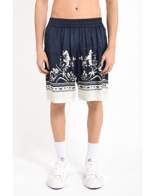Ih Nom Uh Nit Blue Printed Elastic-Waist Shorts for men