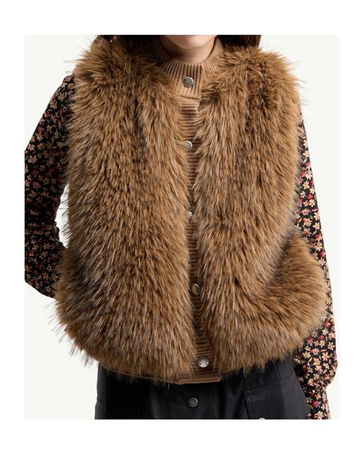 Moncler Brown Wool Down Vest