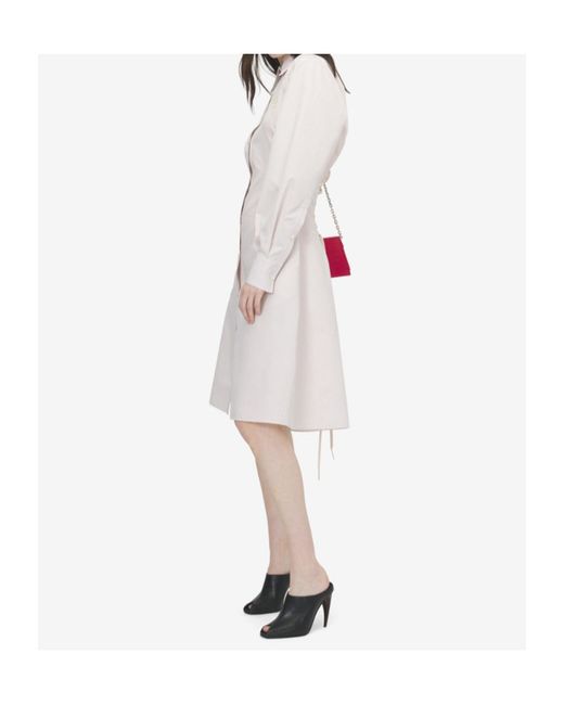 McQueen White Pinstriped Shirt Dress