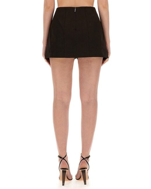 MSGM Black Logo Embroidered Layered Shorts