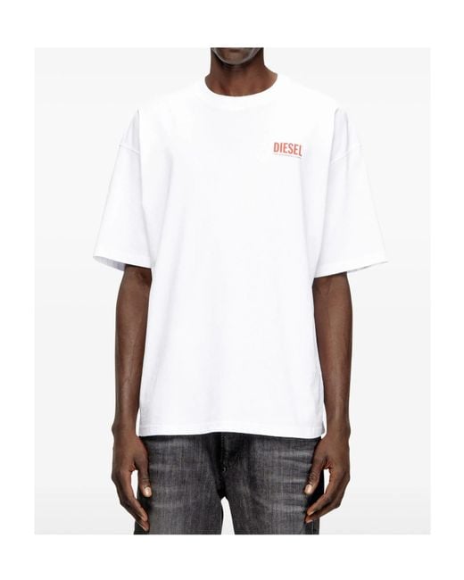 DIESEL White T-Boxt-Bisk Relaxed Fit T-Shirt for men