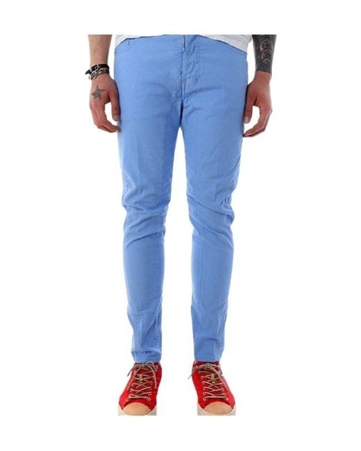 DSquared² Blue Belt Loop Denim Trousers for men