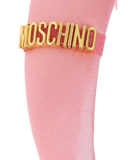 Moschino Pink Logo Hair Accessories