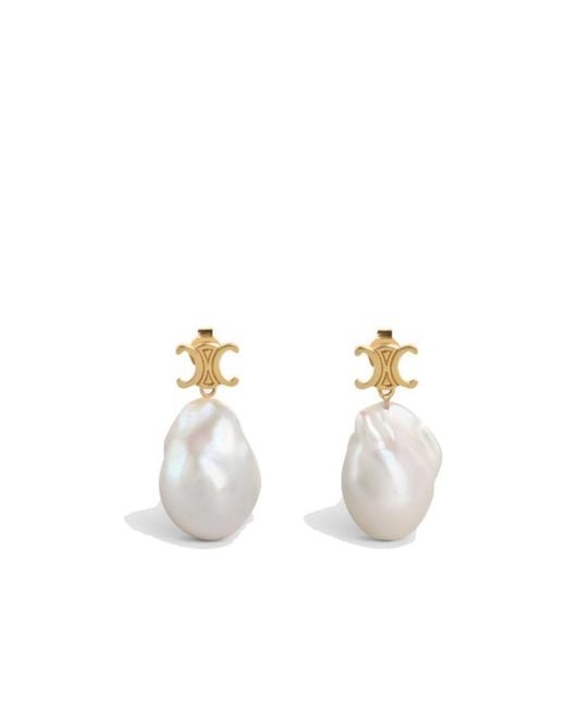 Céline White Baroque Triomphe Earrings