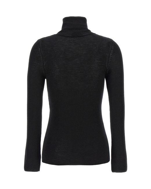 Tom Ford Black Compact Fine Knit Turtleneck Top