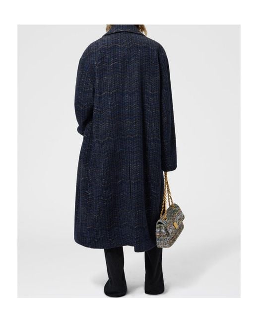 Missoni Blue Double-Breasted Cashmere And Viscose Coat