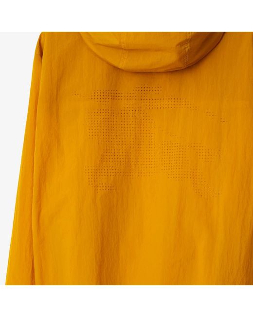 Burberry Yellow Hooded Zip-Up Bomber Jacket