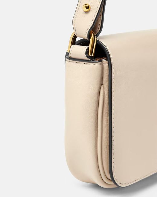 Versace Natural Tag Foldover Top Mini Shoulder Bag