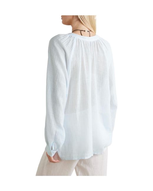 Lemlem Blue Cotton-Gauze Blouse