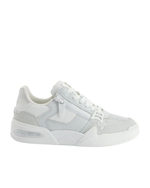 Giuseppe Zanotti White Ghost Embellished Sneakers