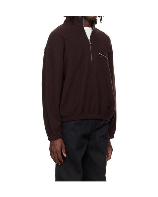 Rier Black Zip-Neck Polo Top for men