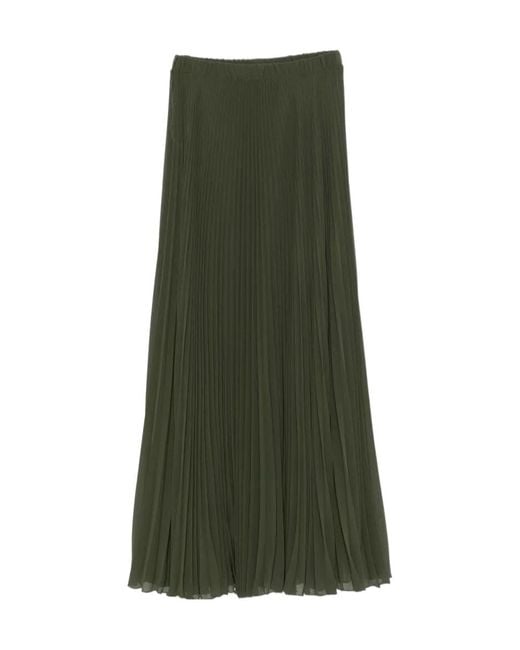 Patrizia Pepe Green Pleated Maxi Skirt