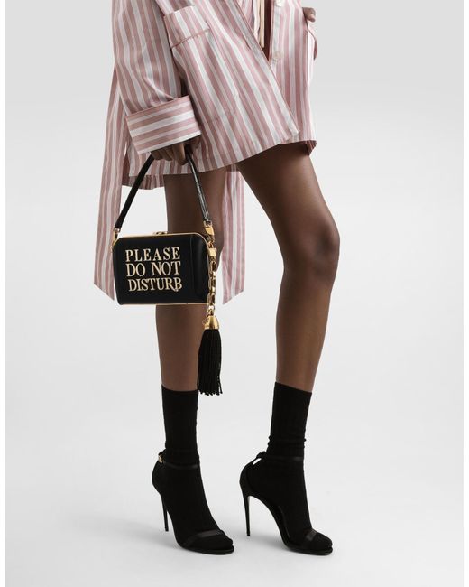 Dolce & Gabbana Black Dolce Box Satin And Laminated Ayers Handbag