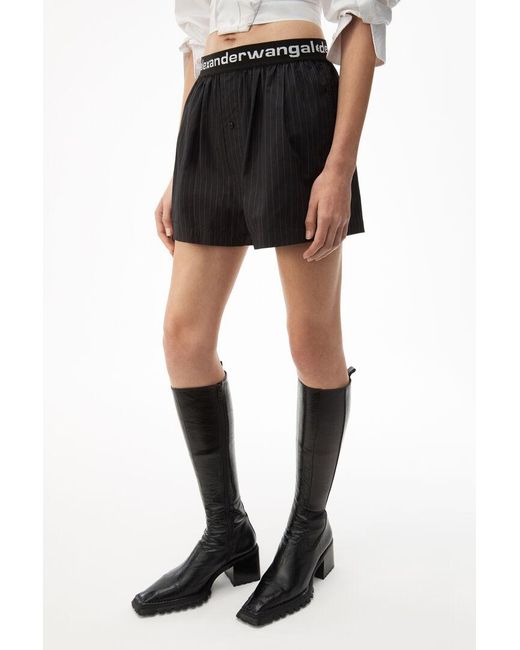 Alexander Wang Black Logo Waistband Shorts