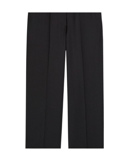 Sportmax Black Belted Straight-Leg Wool-Blend Trousers