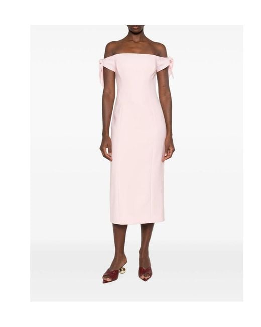 Carolina Herrera Pink Off-The-Shoulder Dress