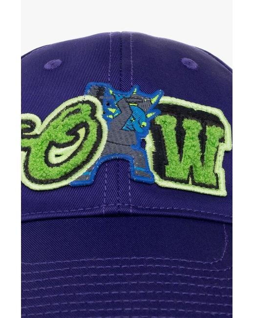 Off-White c/o Virgil Abloh Blue Logo Flocked Baseball Cap for men