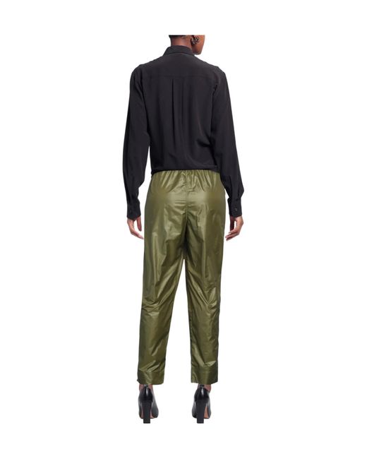 Ganni Green Elastic Waistband Trousers